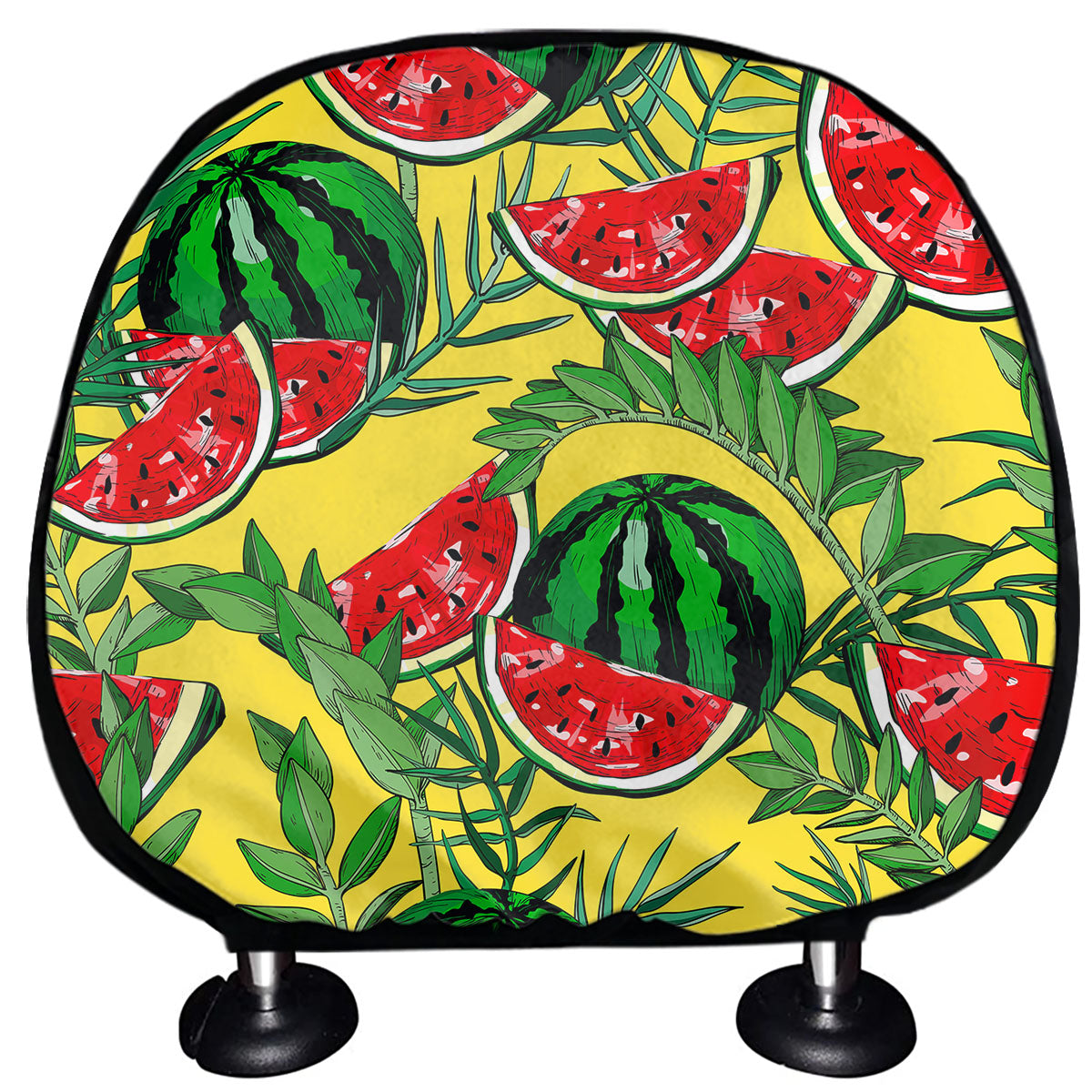 Leaf Watermelon Pieces Pattern Print Car Headrest Covers