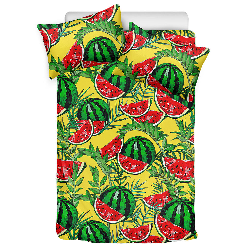 Leaf Watermelon Pieces Pattern Print Duvet Cover Bedding Set