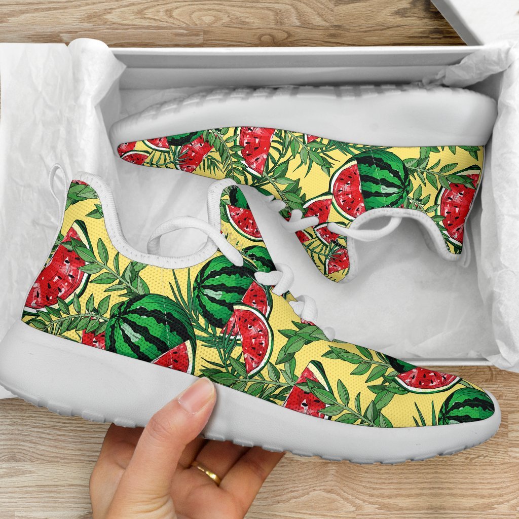 Leaf Watermelon Pieces Pattern Print Mesh Knit Shoes GearFrost