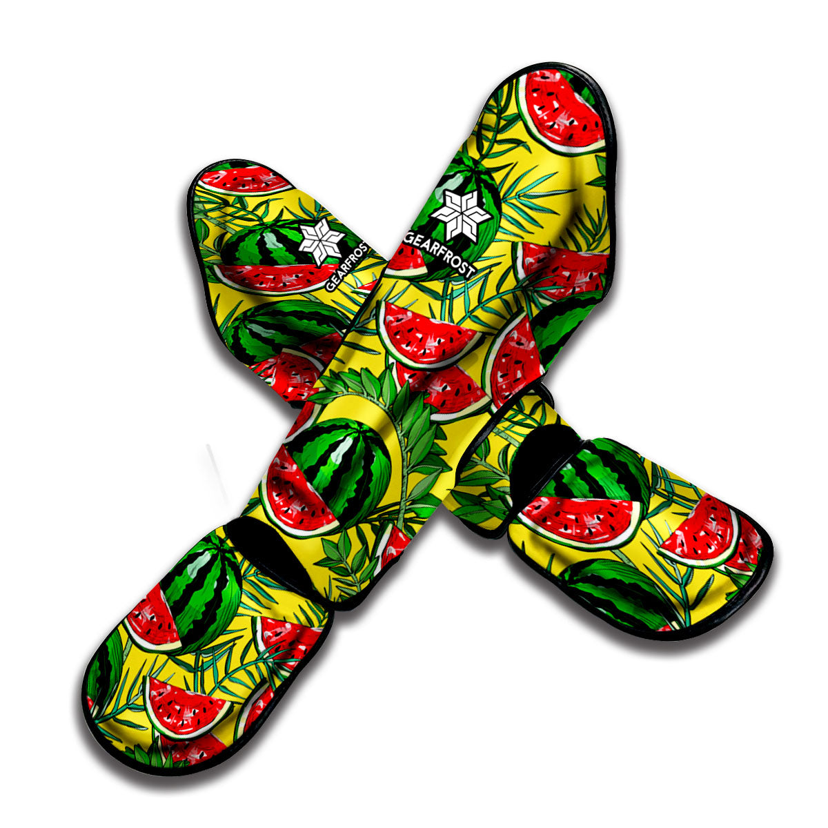 Leaf Watermelon Pieces Pattern Print Muay Thai Shin Guard