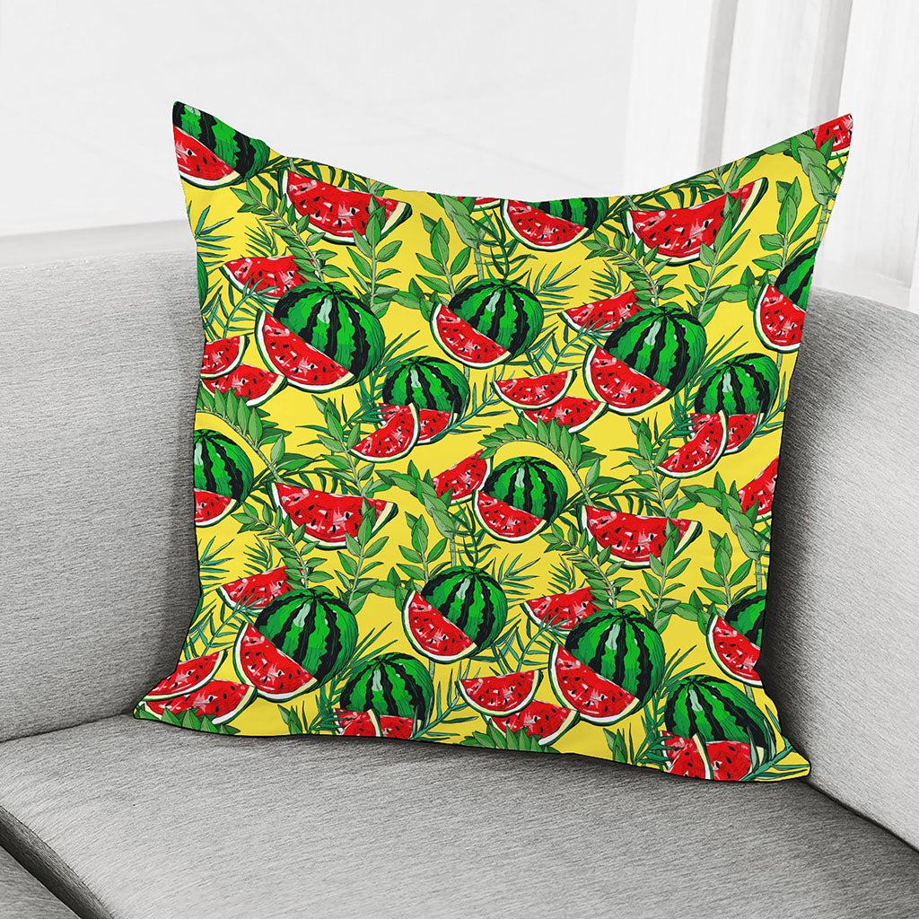 Leaf Watermelon Pieces Pattern Print Pillow Cover
