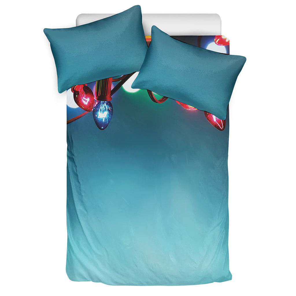 LED Christmas String Lights Print Duvet Cover Bedding Set