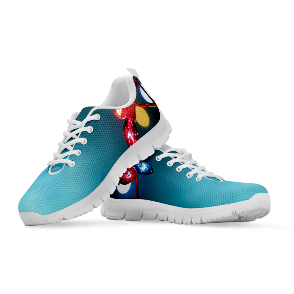LED Christmas String Lights Print White Sneakers