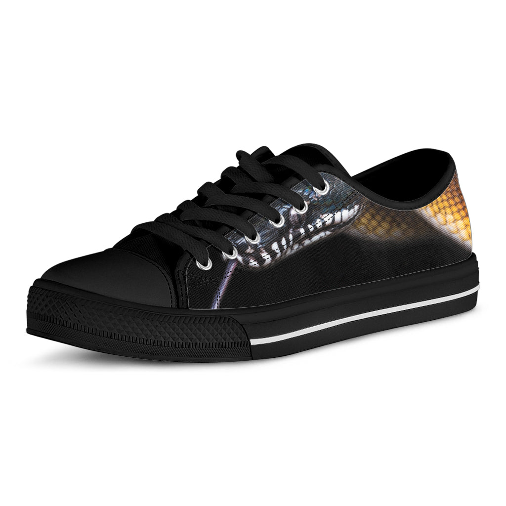 Leiopython Snake Print Black Low Top Shoes