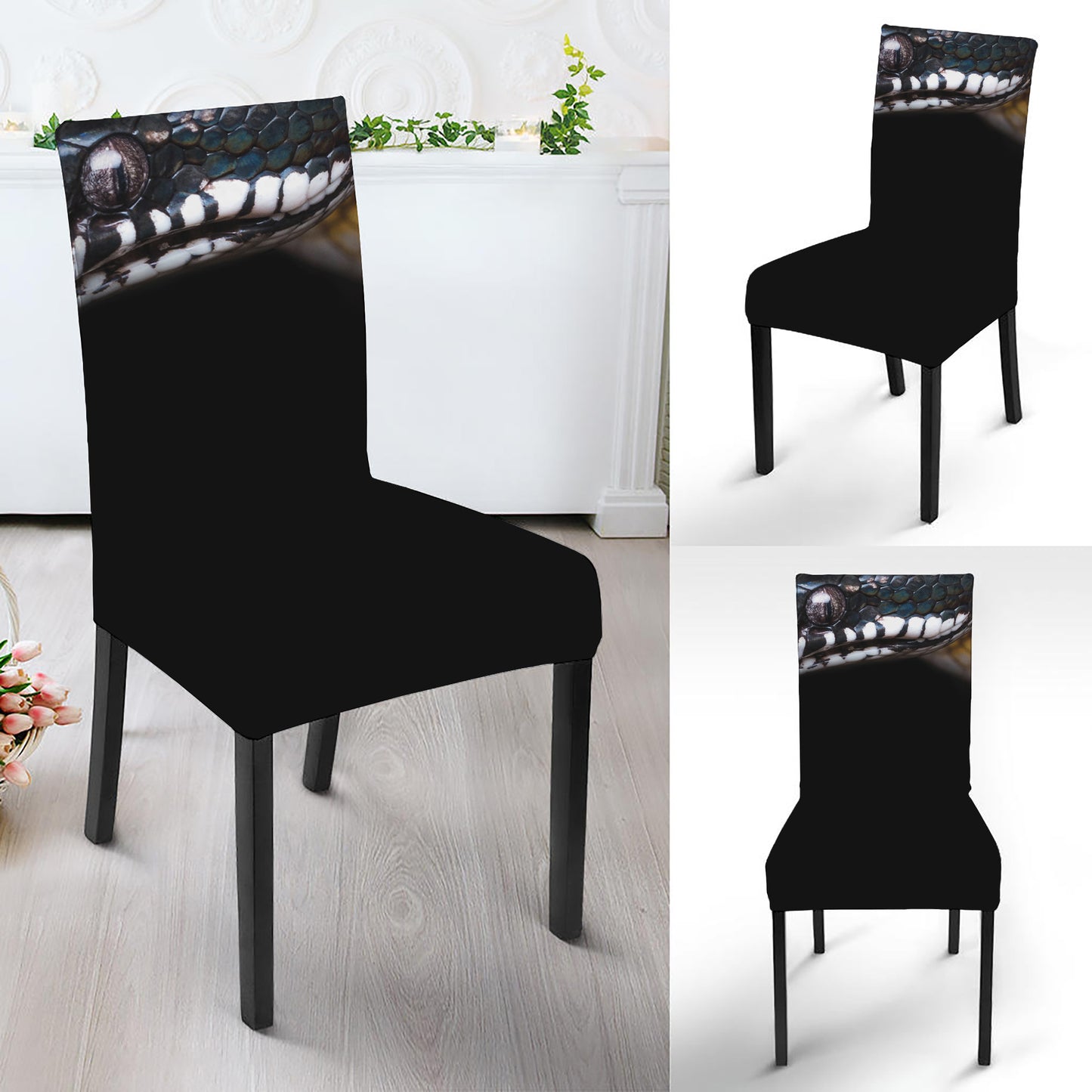 Leiopython Snake Print Dining Chair Slipcover