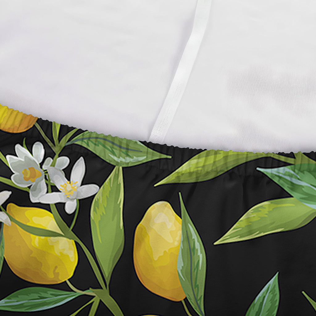 Lemon And Flower Pattern Print Sofa Cover