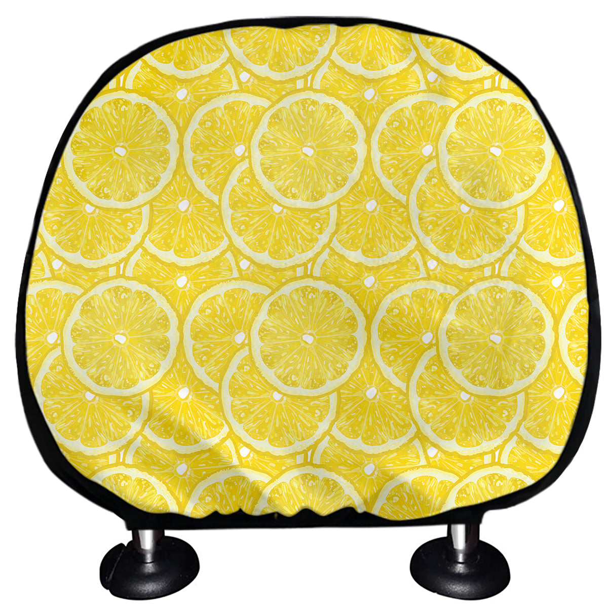 Lemon Slices Pattern Print Car Headrest Covers