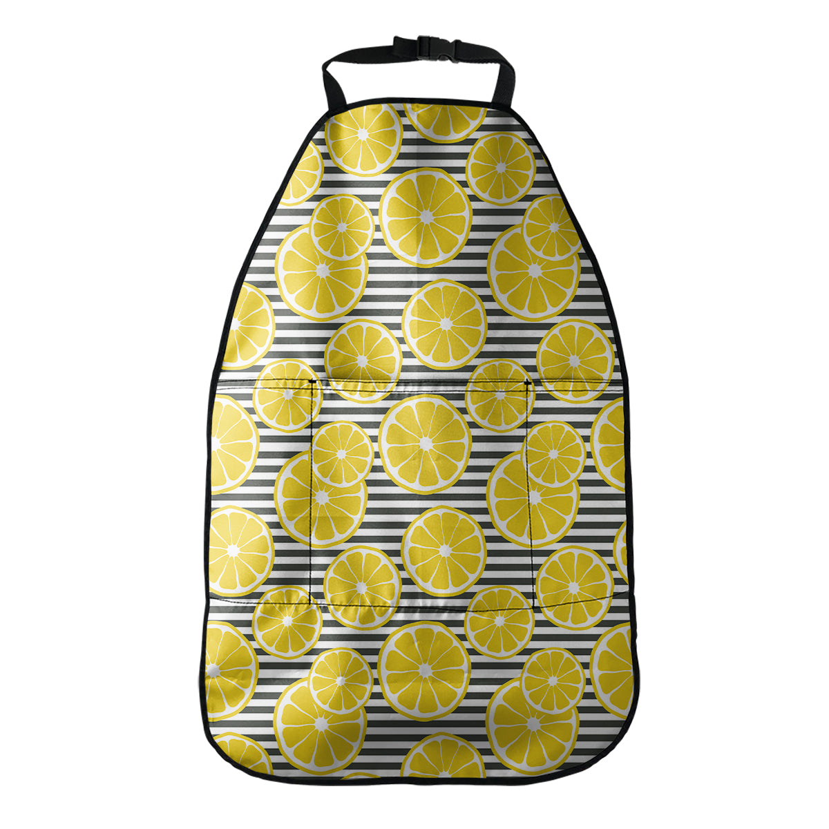 Lemon Striped Pattern Print Car Seat Organizers