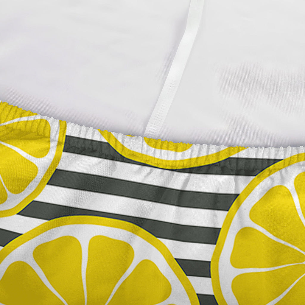 Lemon Striped Pattern Print Sofa Cover
