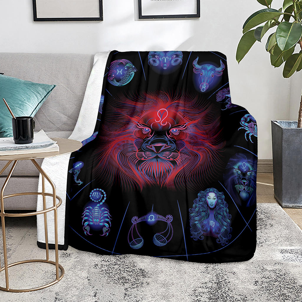 Leo And Astrological Signs Print Blanket