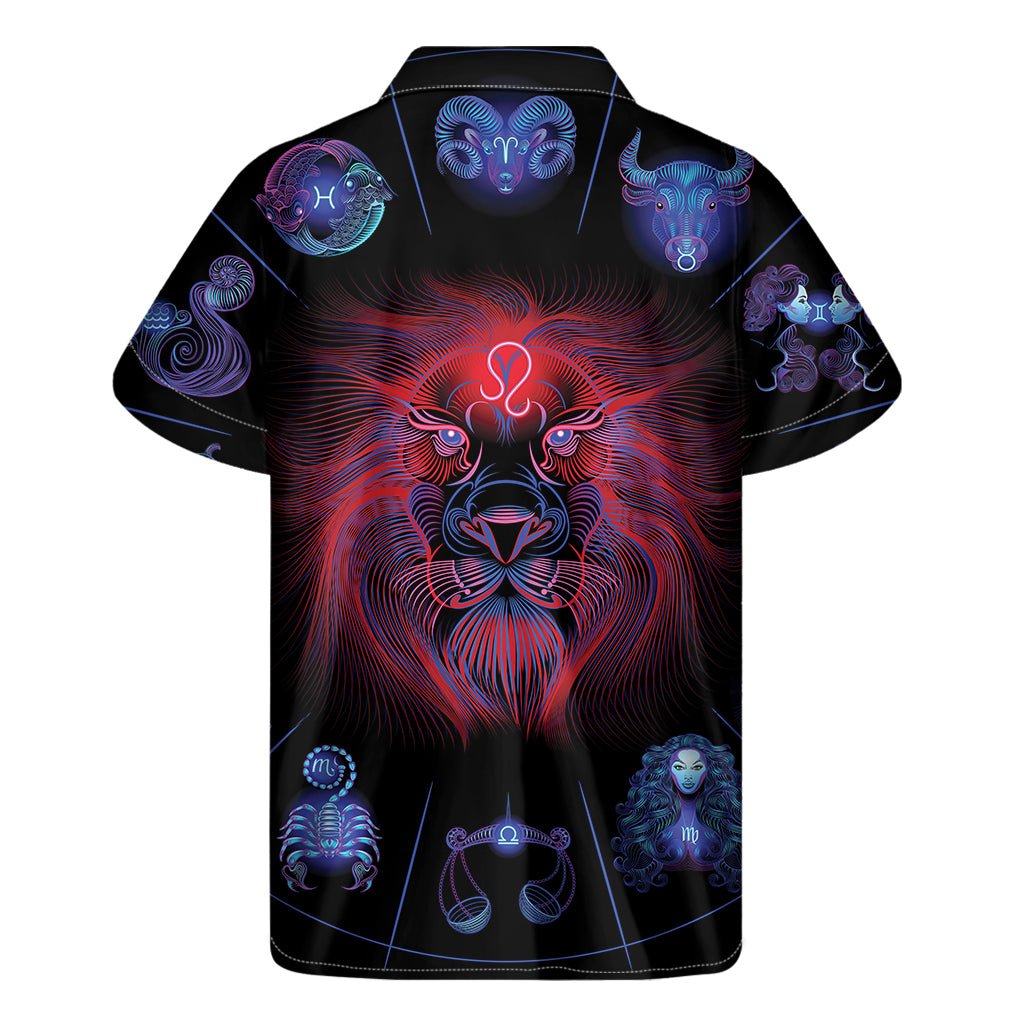Leo And Astrological Signs Print Men's Short Sleeve Shirt