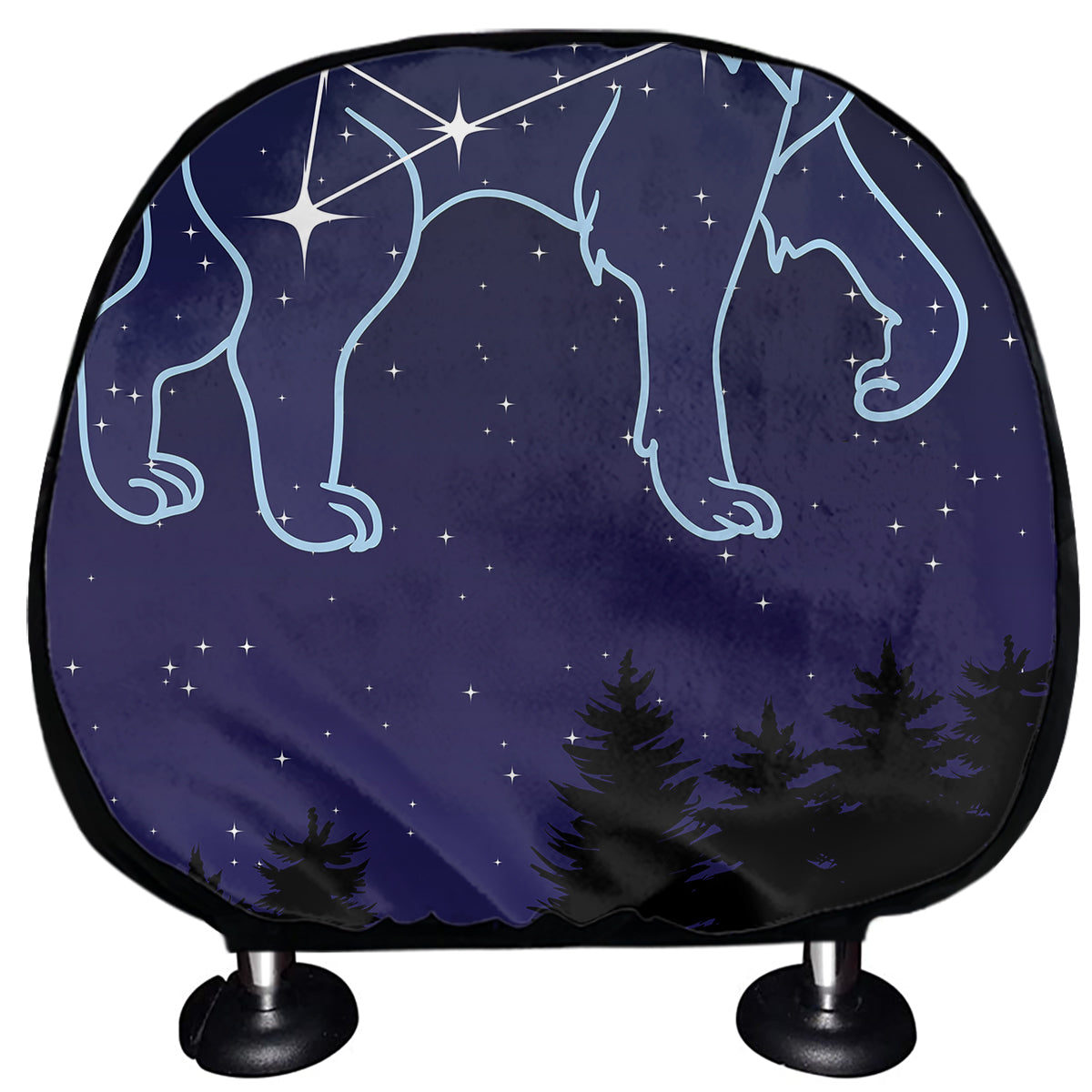 Leo Constellation Print Car Headrest Covers