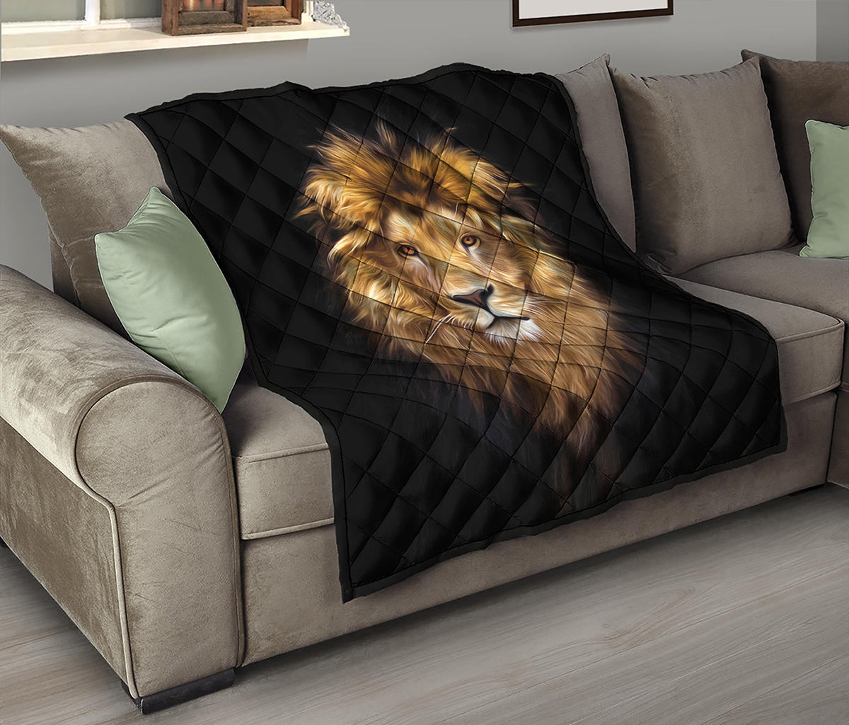 Leo Portrait Print Quilt