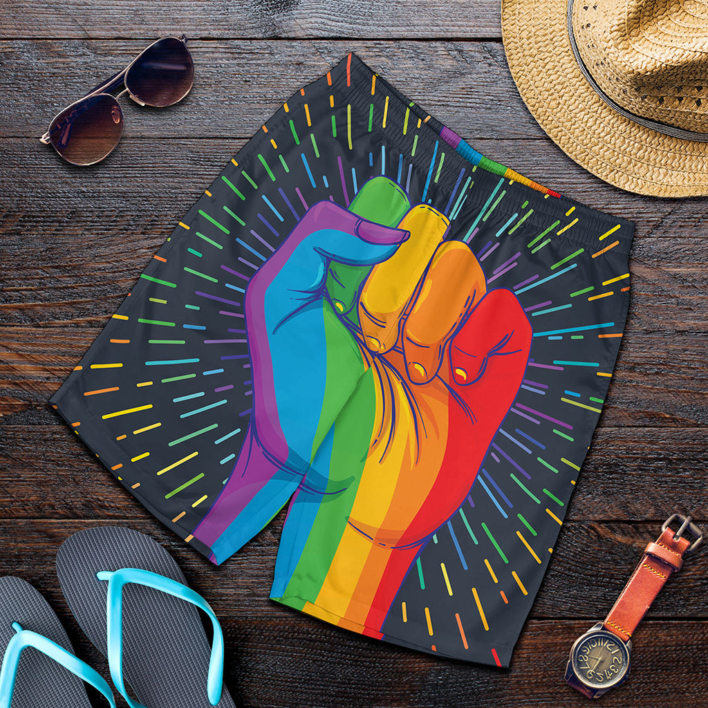 LGBT Pride Rainbow Hand Print Men's Shorts