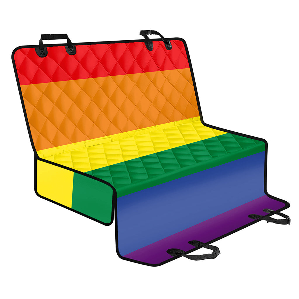 LGBT Pride Rainbow Striped Print Pet Car Back Seat Cover