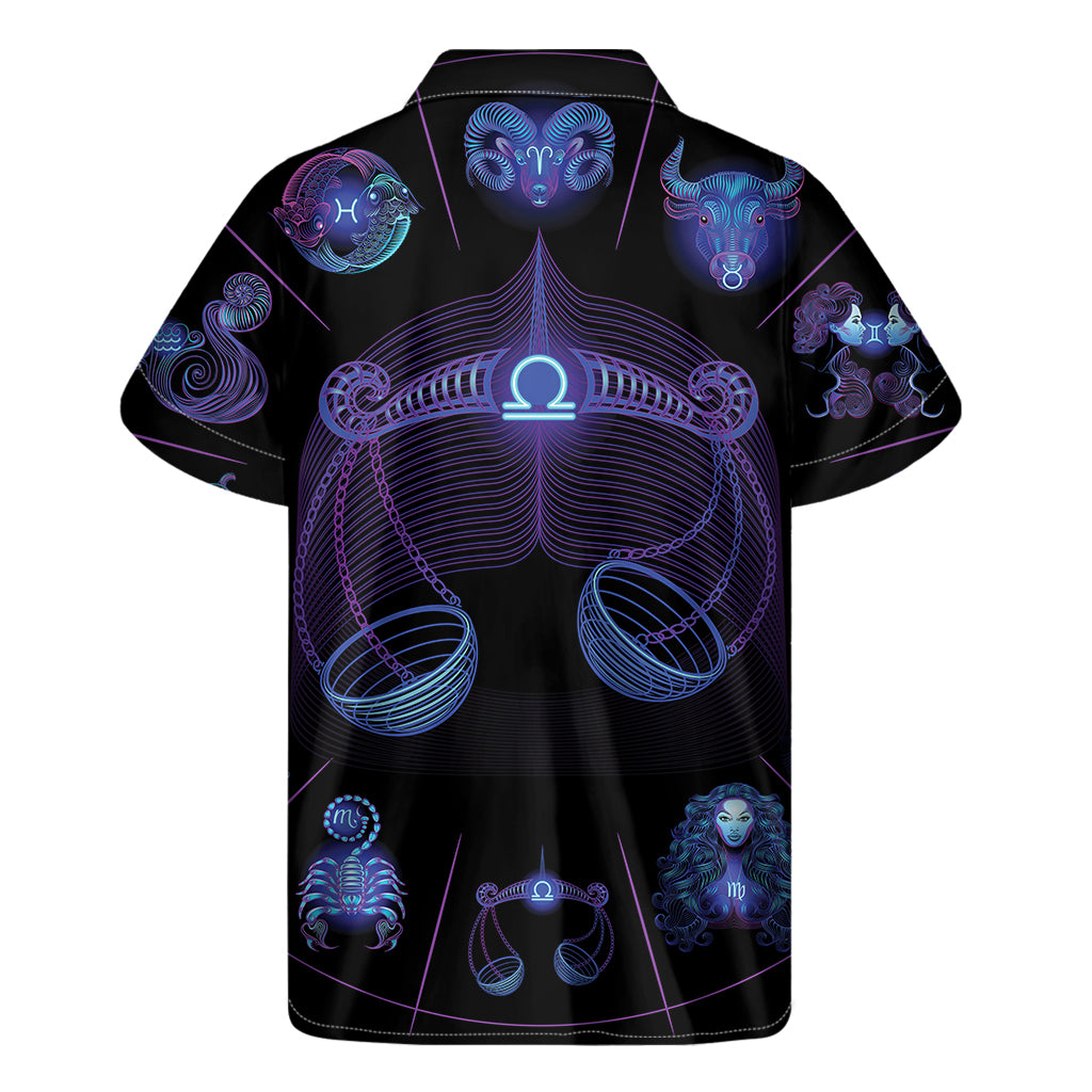 Libra And Astrological Signs Print Men's Short Sleeve Shirt