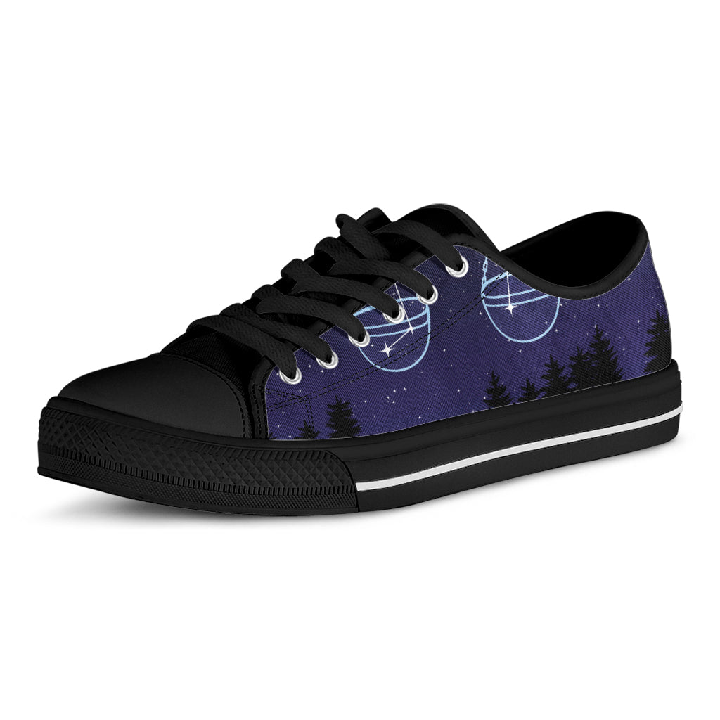 Libra Constellation Print Black Low Top Shoes