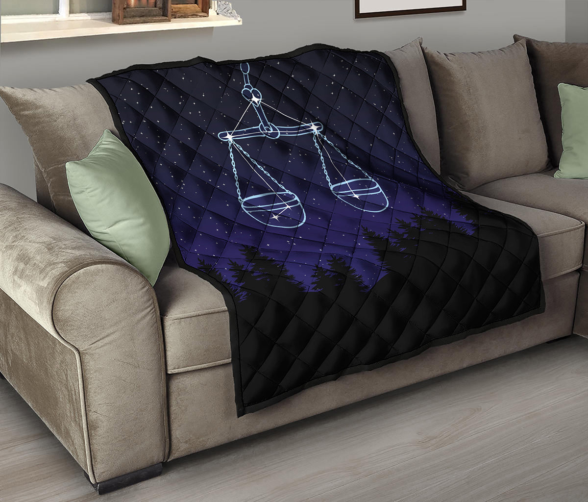 Libra Constellation Print Quilt
