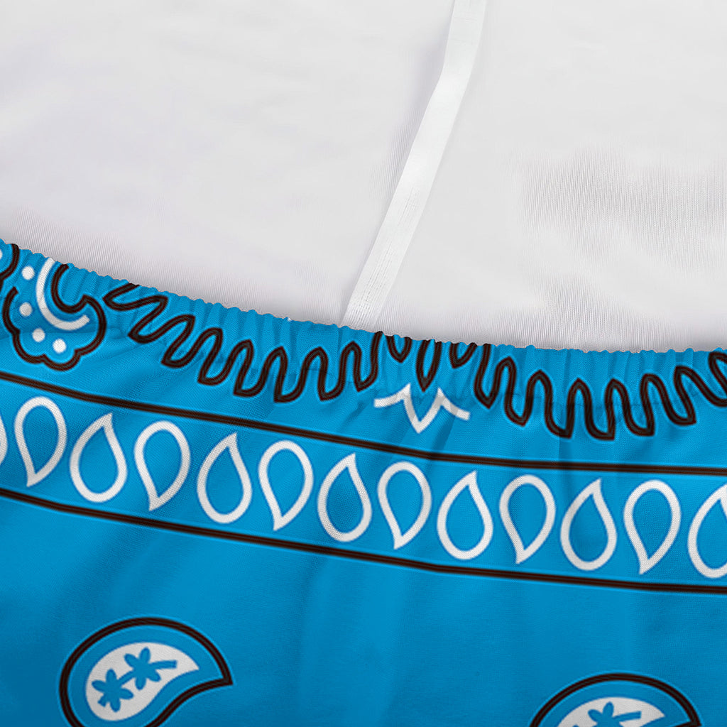 Light Blue Paisley Bandana Print Sofa Cover