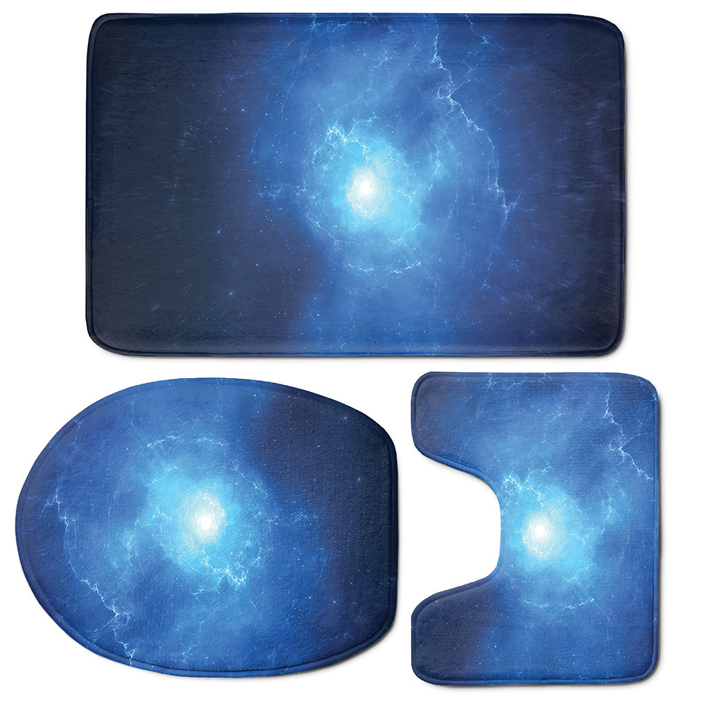 Light Blue Space Print 3 Piece Bath Mat Set