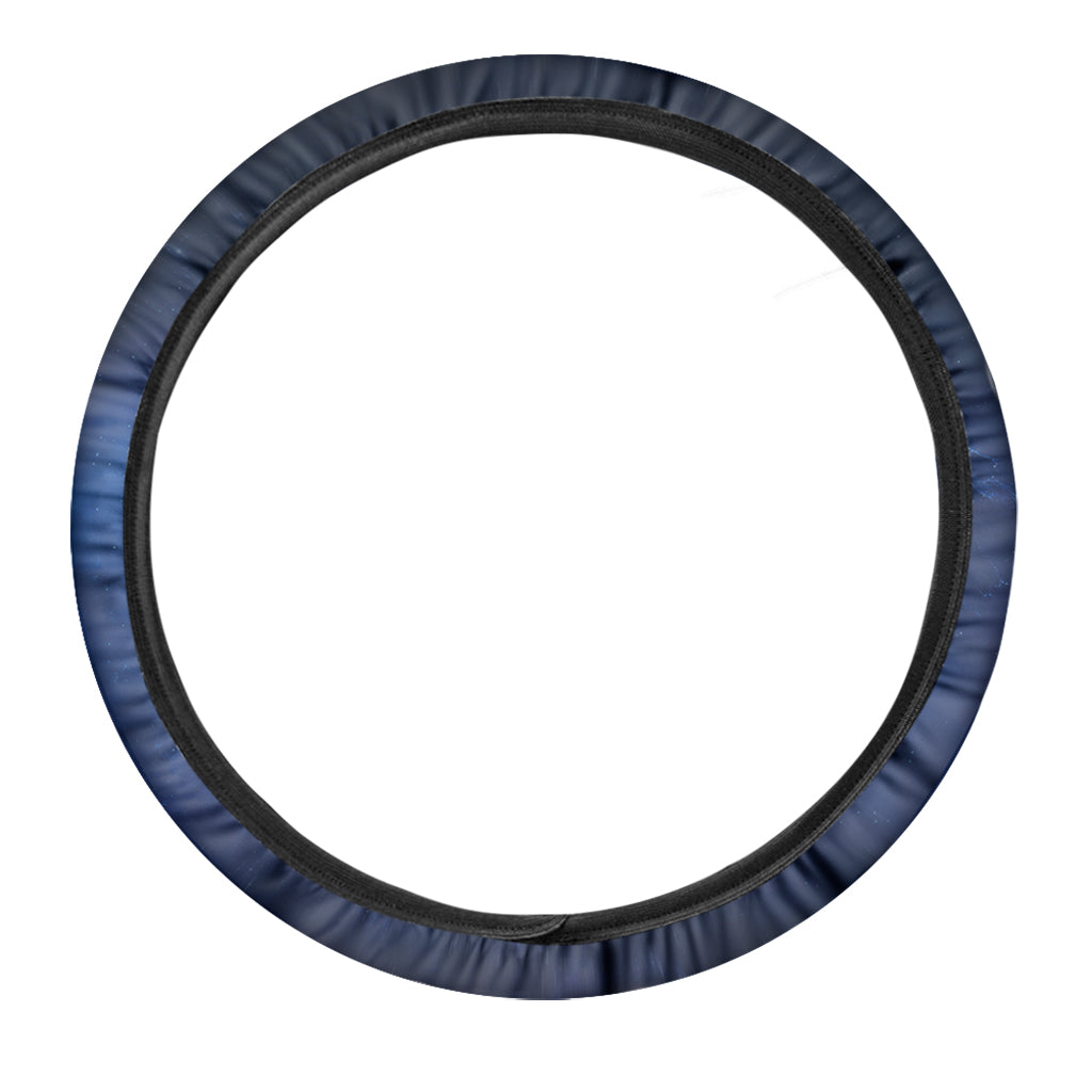 Light Blue Space Print Car Steering Wheel Cover