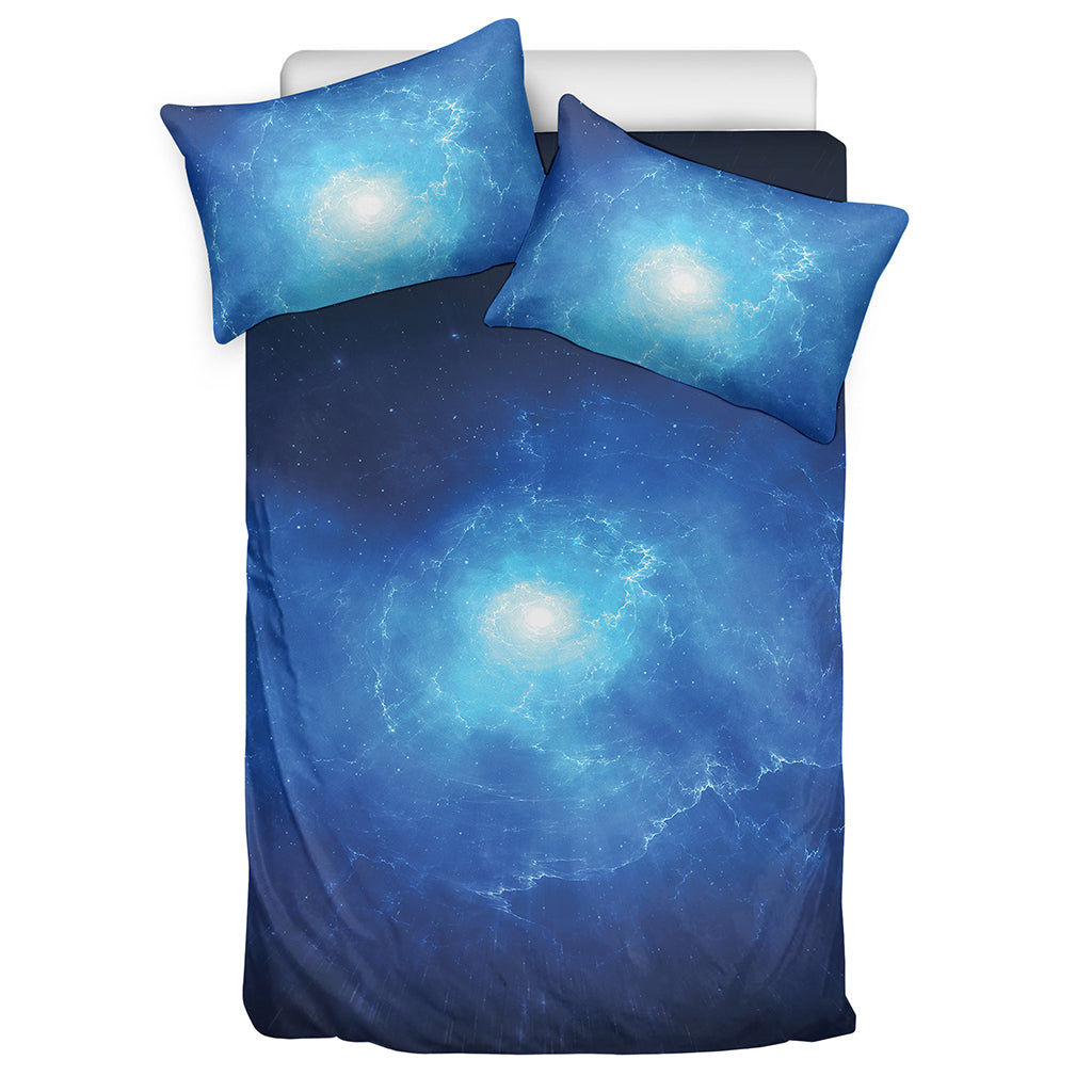 Light Blue Space Print Duvet Cover Bedding Set