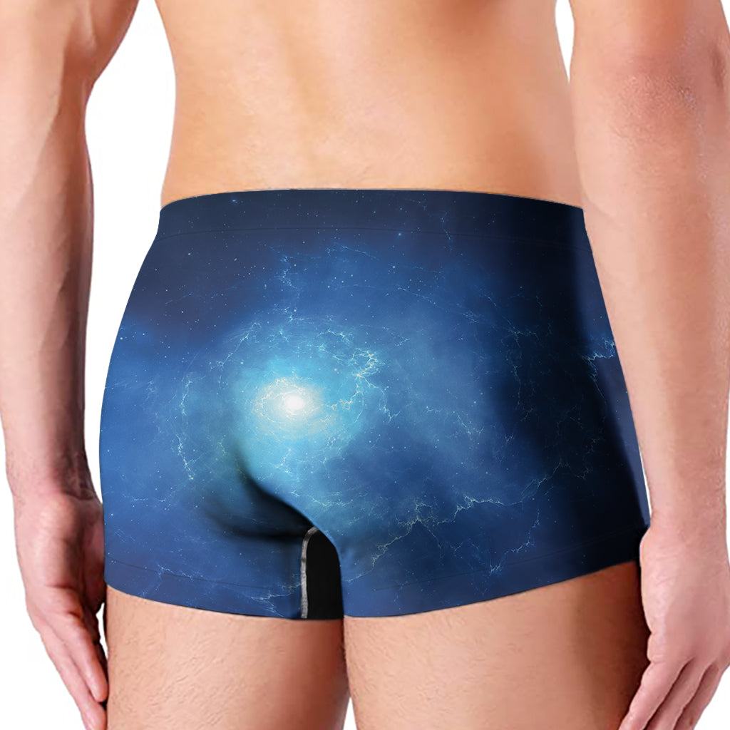 Light Blue Space Print Men's Boxer Briefs