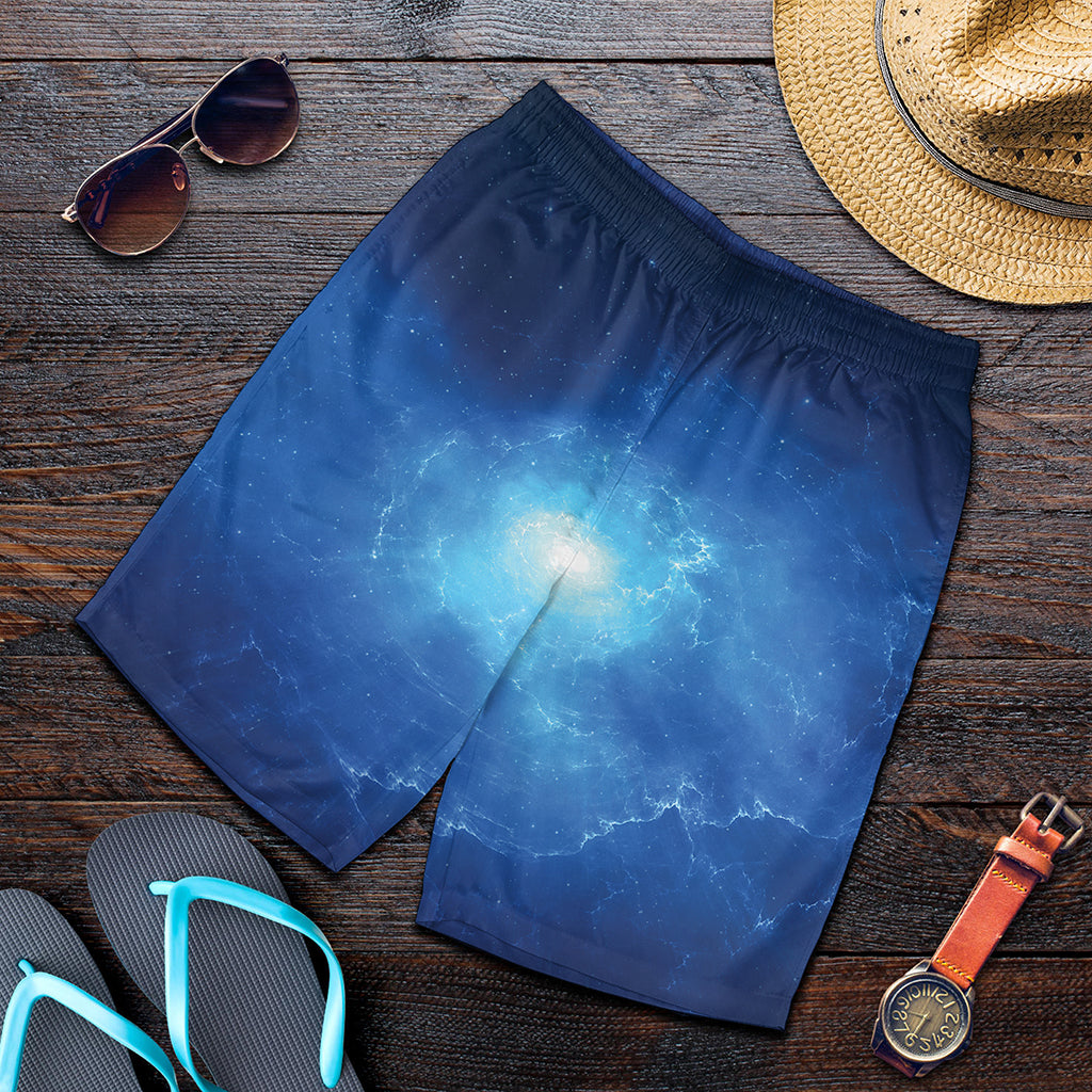 Light Blue Space Print Men's Shorts