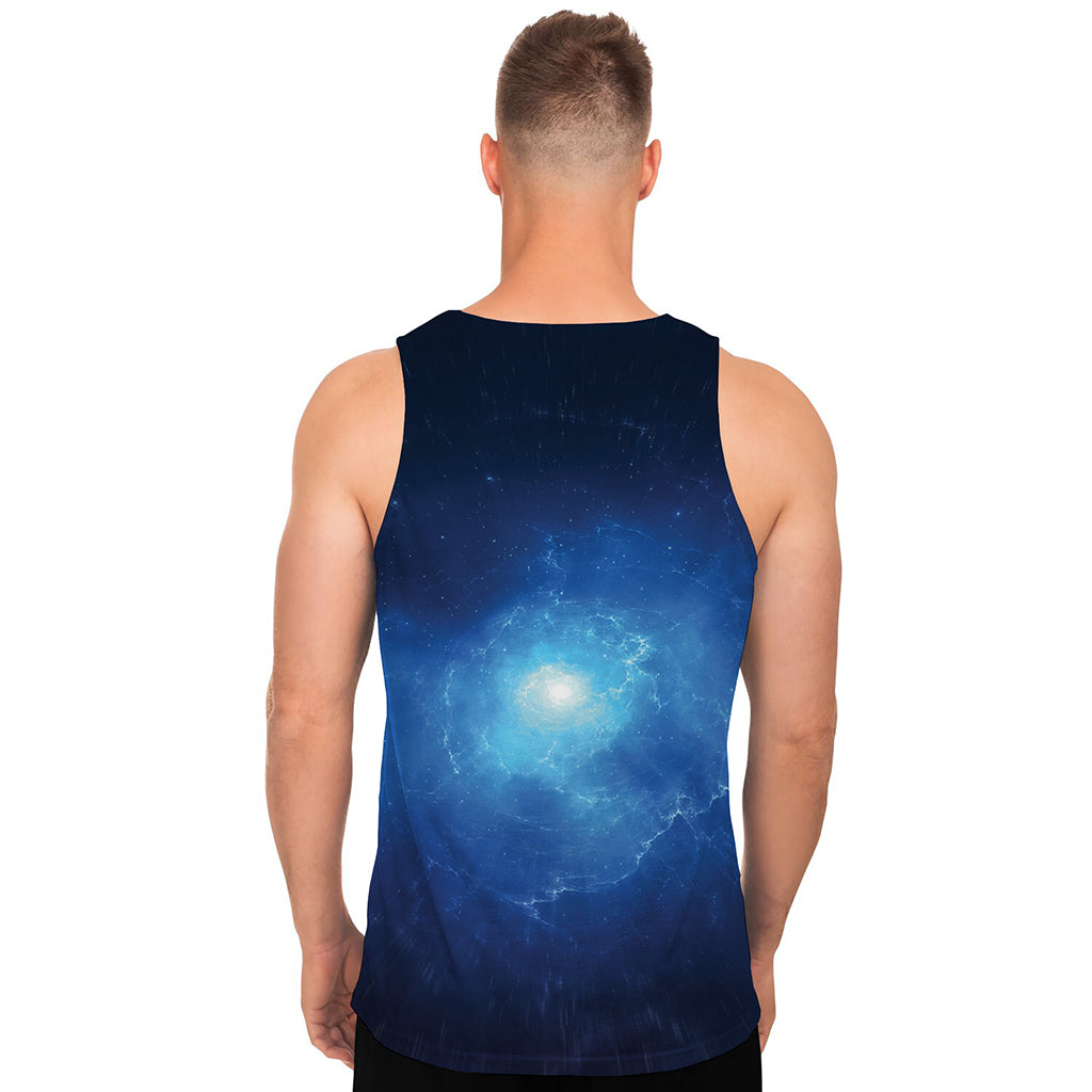 Light Blue Space Print Men's Tank Top