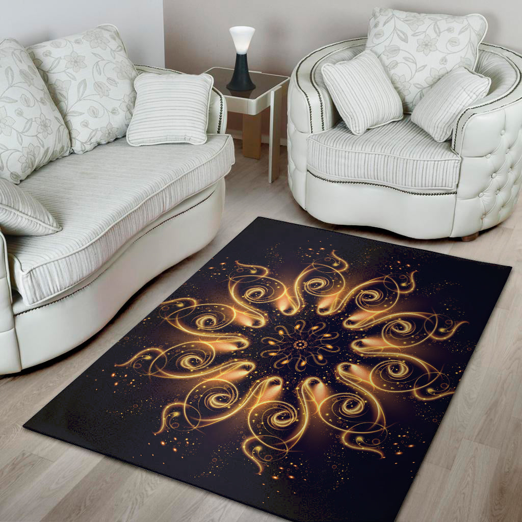 Light Fractal Print Area Rug
