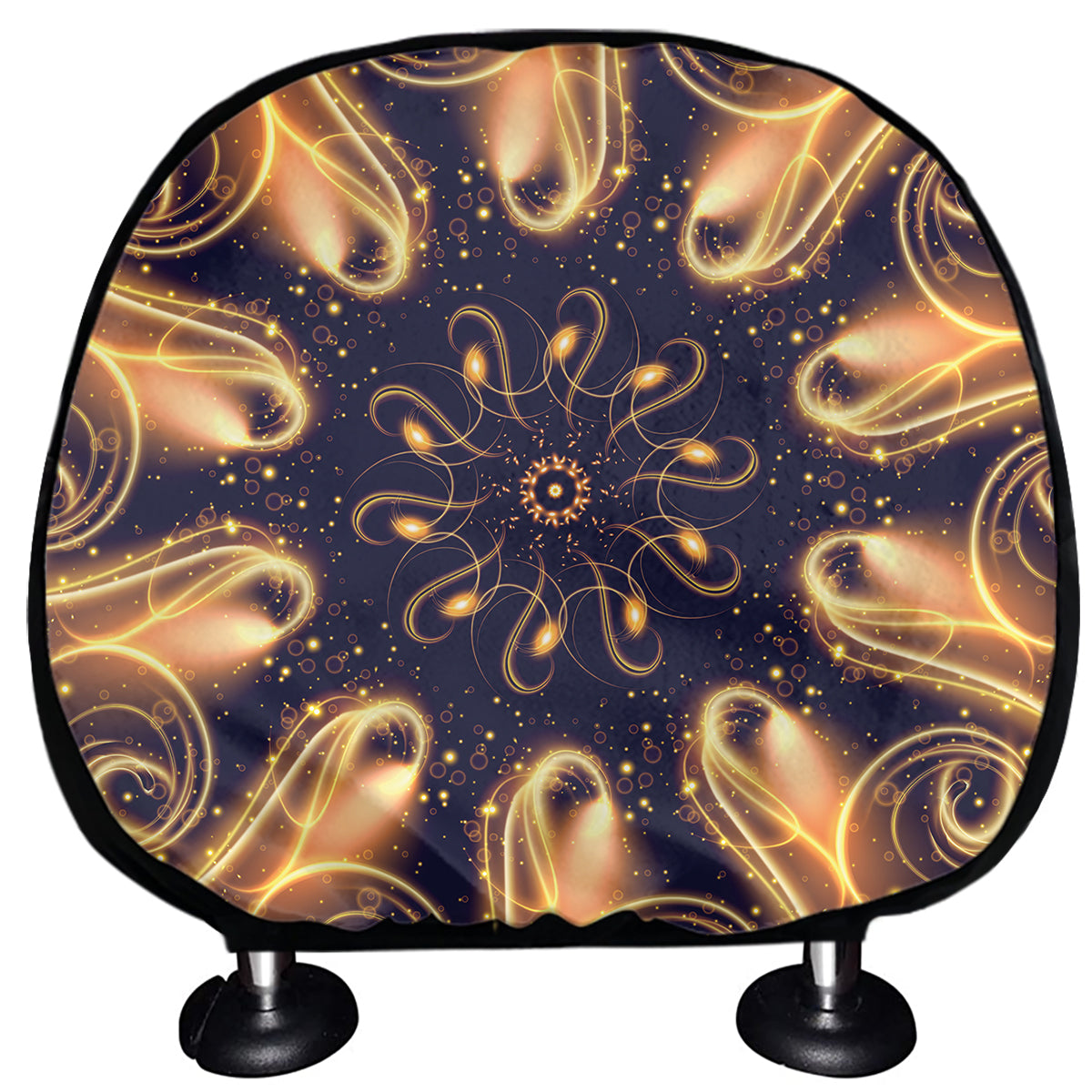 Light Fractal Print Car Headrest Covers