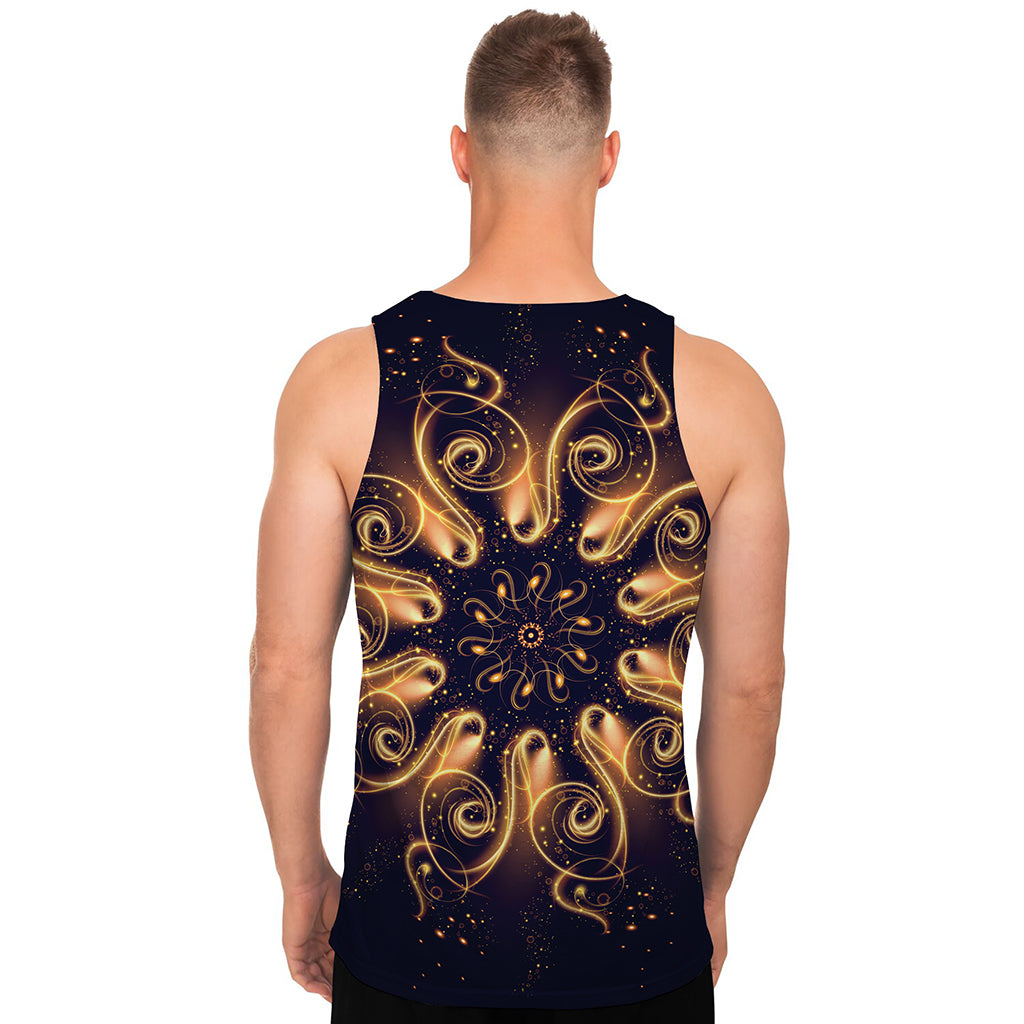 Light Fractal Print Men's Tank Top