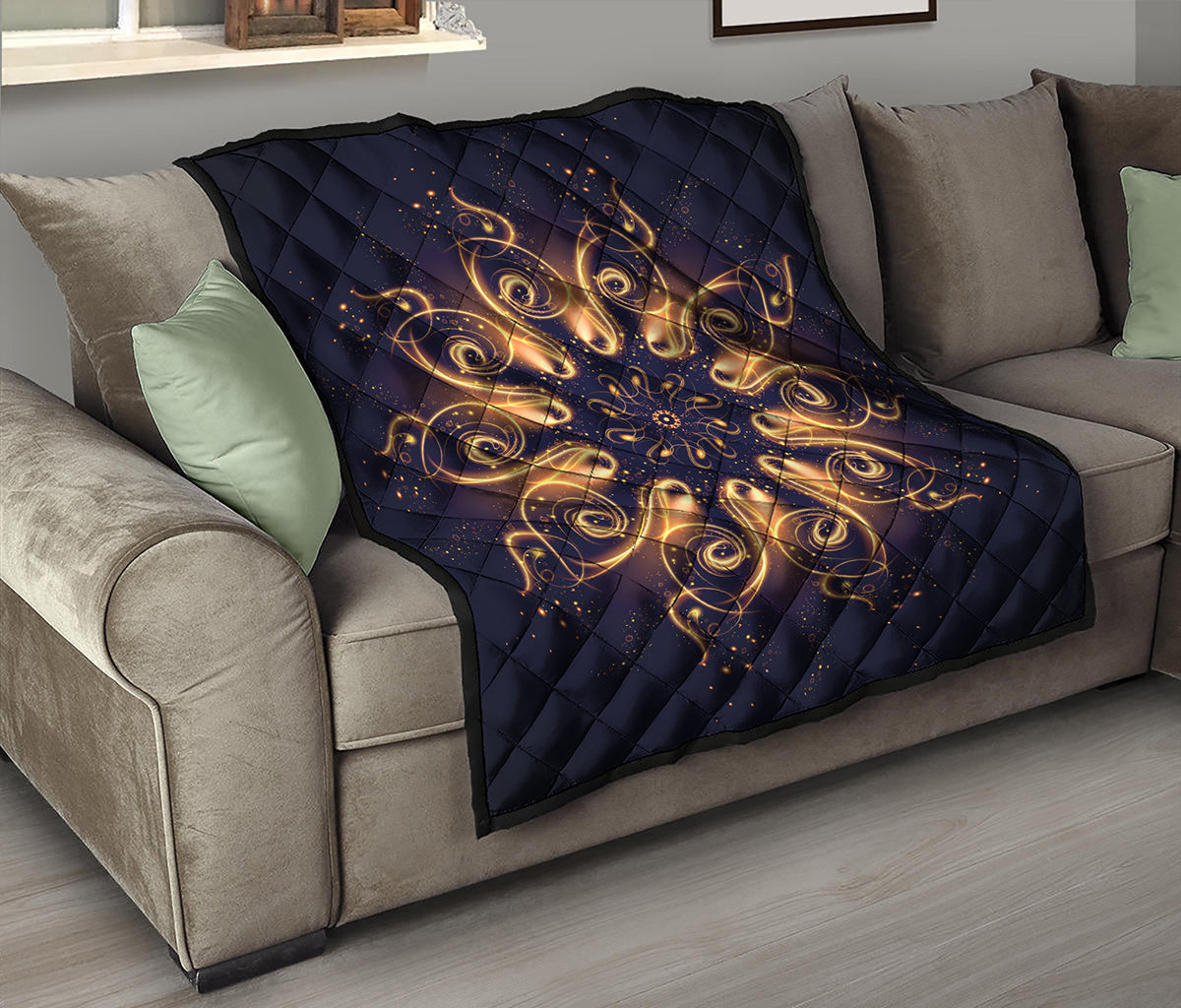 Light Fractal Print Quilt