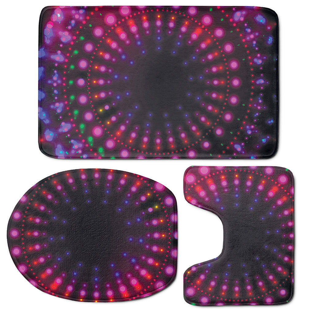 Light Mandala Print 3 Piece Bath Mat Set