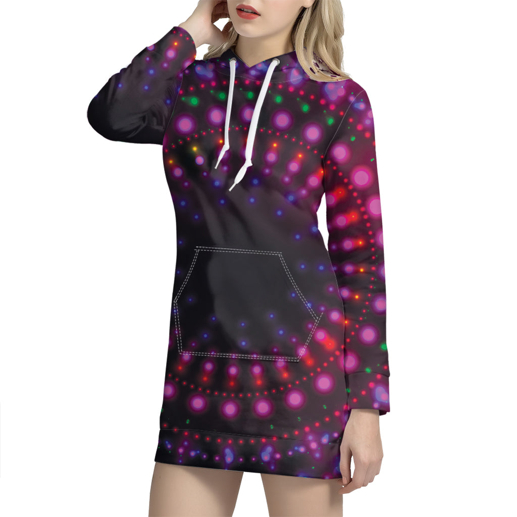 Light Mandala Print Pullover Hoodie Dress