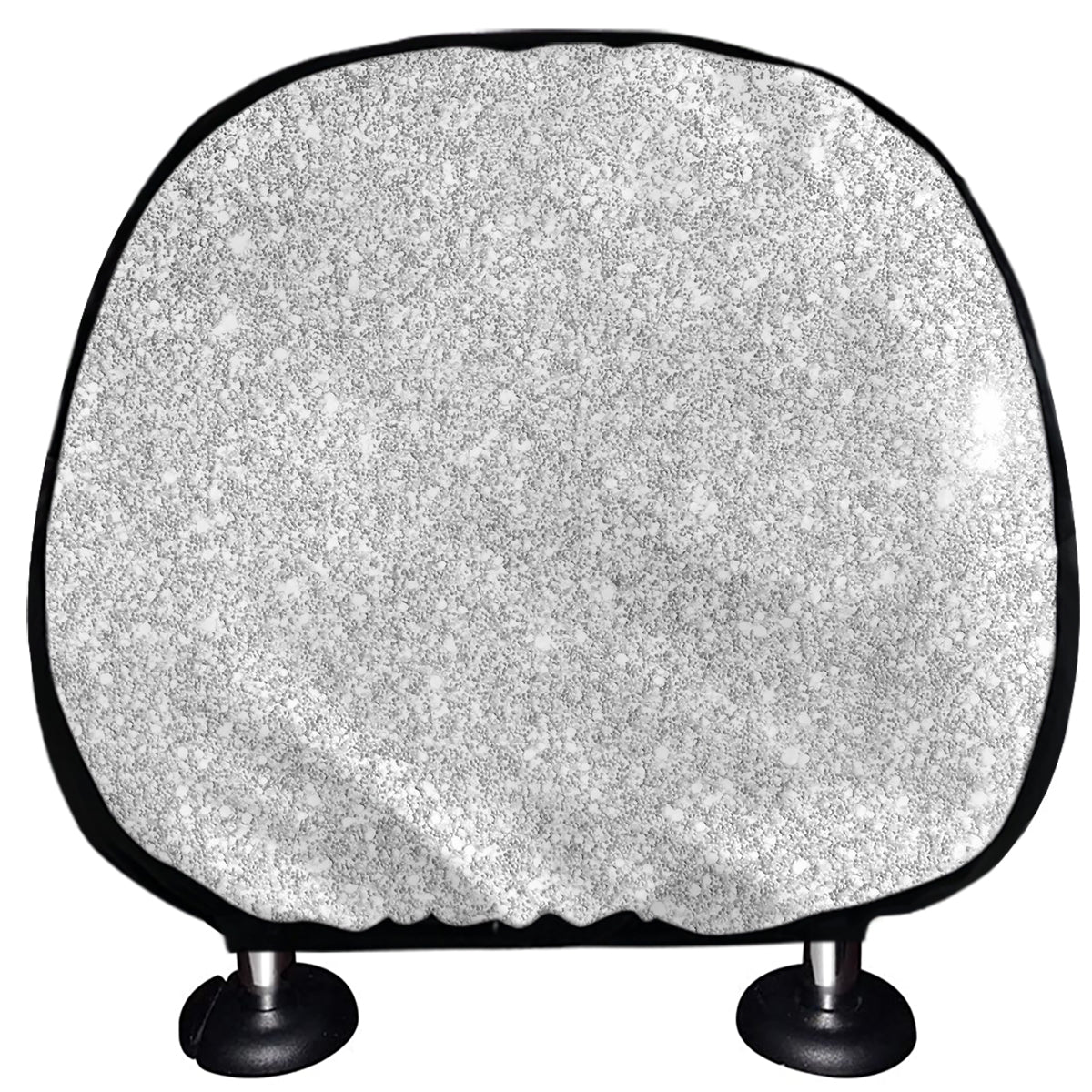 Light Silver Glitter Artwork Print (NOT Real Glitter) Car Headrest Covers