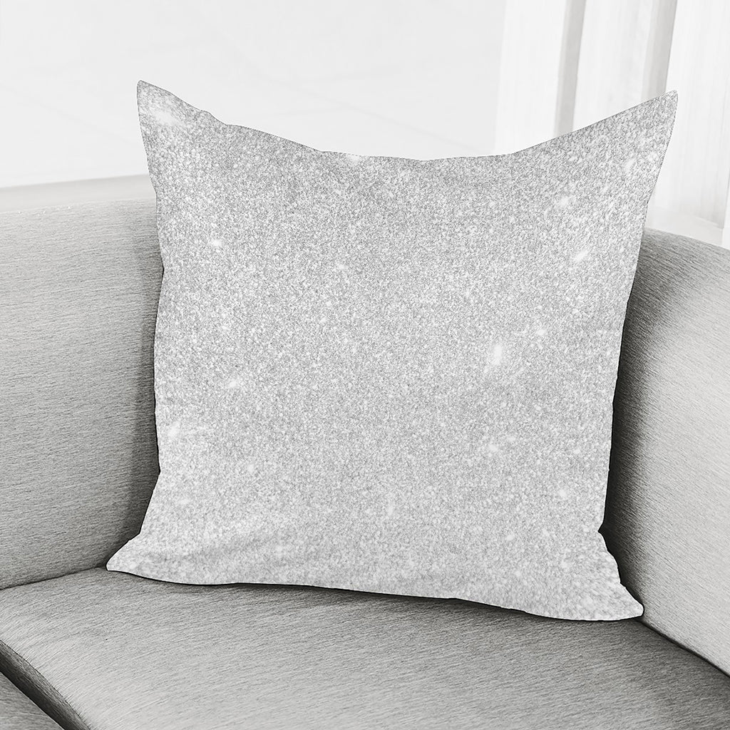 Light Silver Glitter Artwork Print (NOT Real Glitter) Pillow Cover
