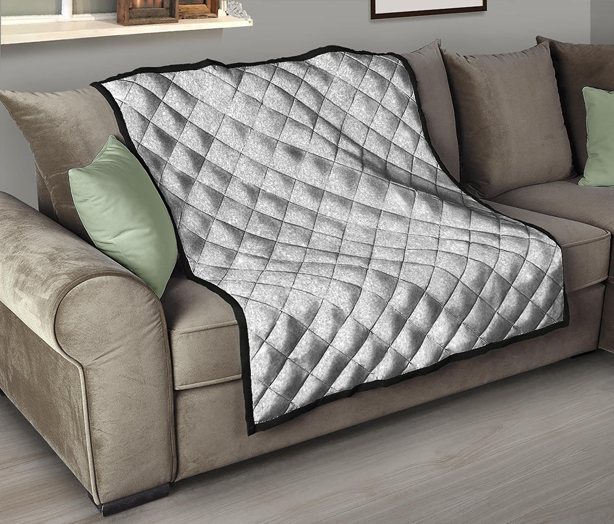 Light Silver Glitter Artwork Print (NOT Real Glitter) Quilt