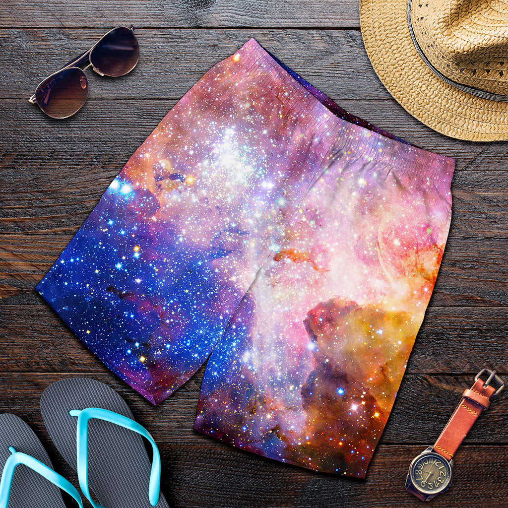 Light Stardust Galaxy Deep Space Print Men's Shorts