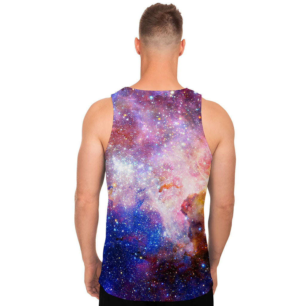 Light Stardust Galaxy Deep Space Print Men's Tank Top