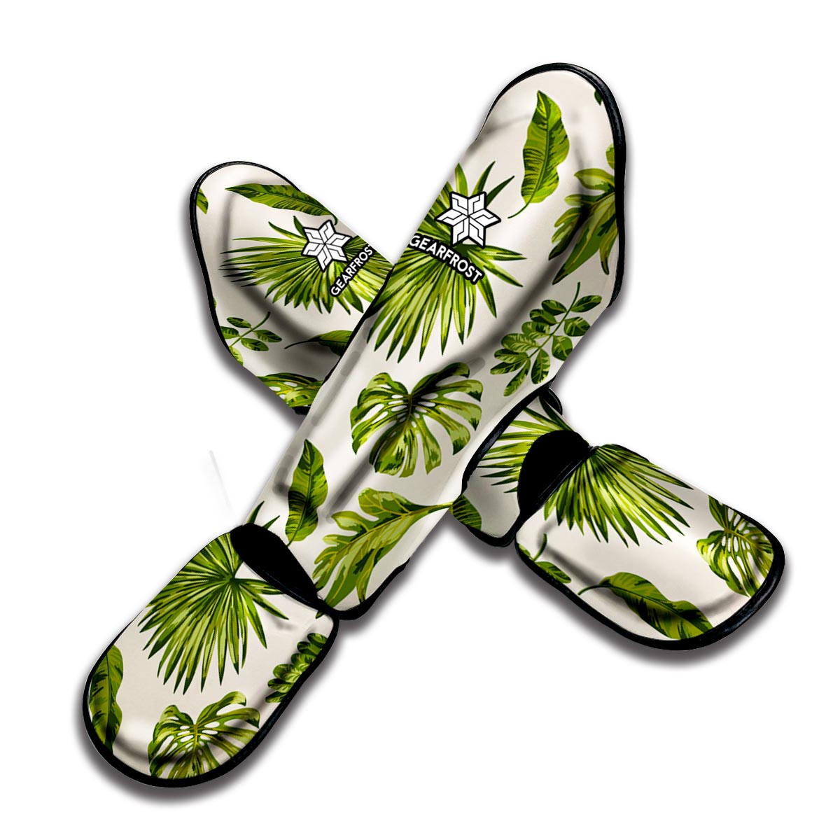 Light Tropical Leaf Pattern Print Muay Thai Shin Guard