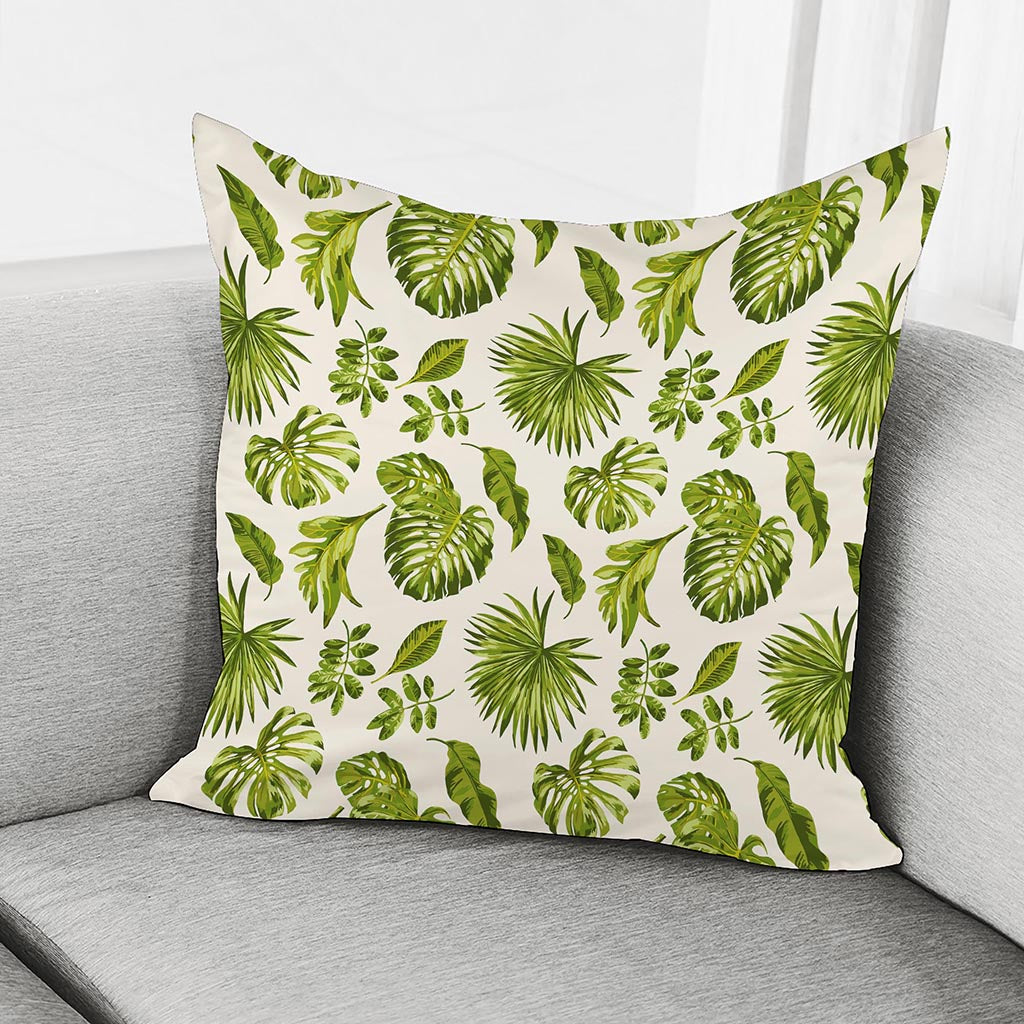 Light Tropical Leaf Pattern Print Pillow Cover