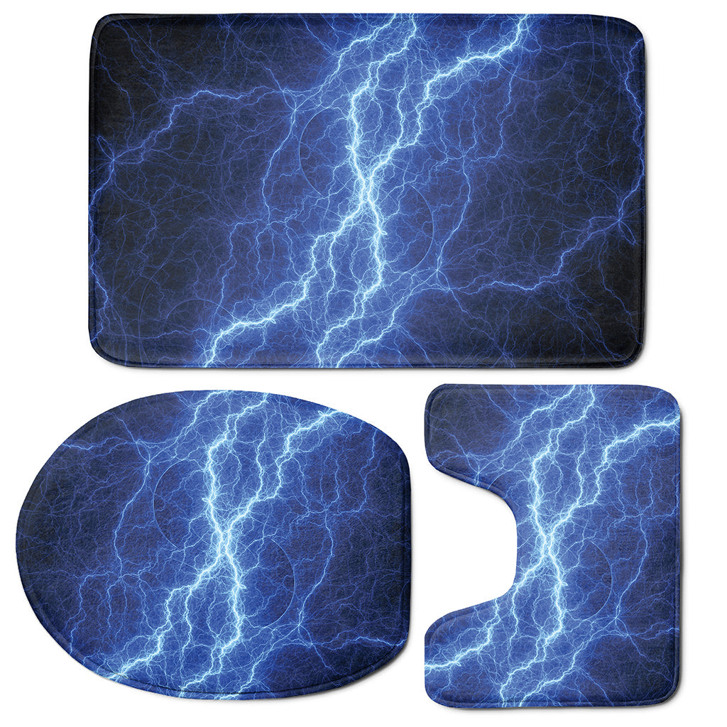Lightning Plasma Print 3 Piece Bath Mat Set