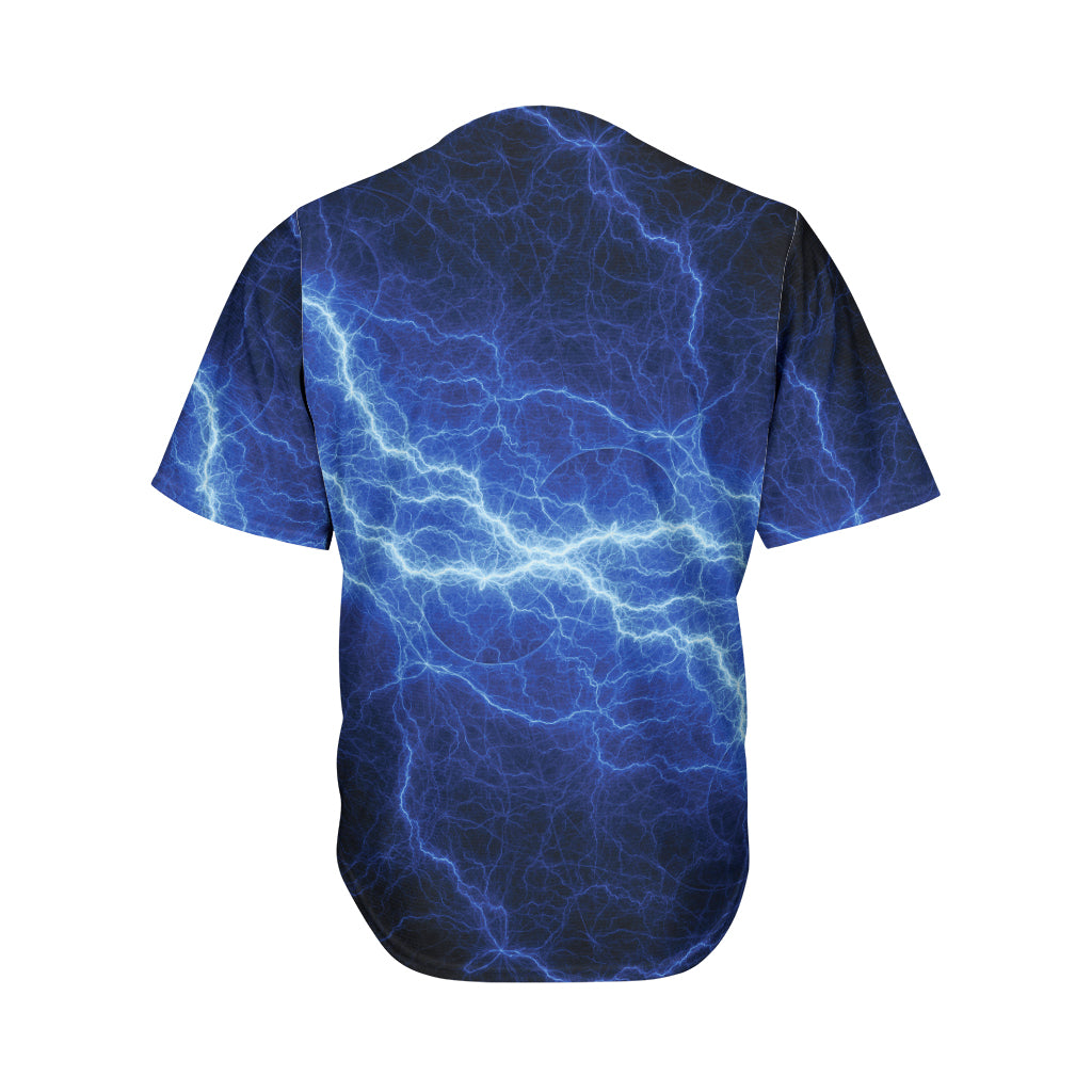 Lightning Plasma Print Men's Baseball Jersey