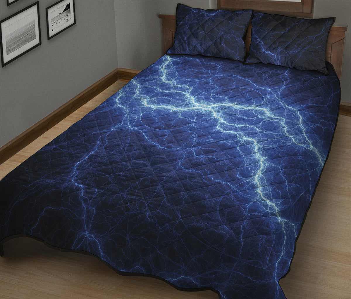 Lightning Plasma Print Quilt Bed Set