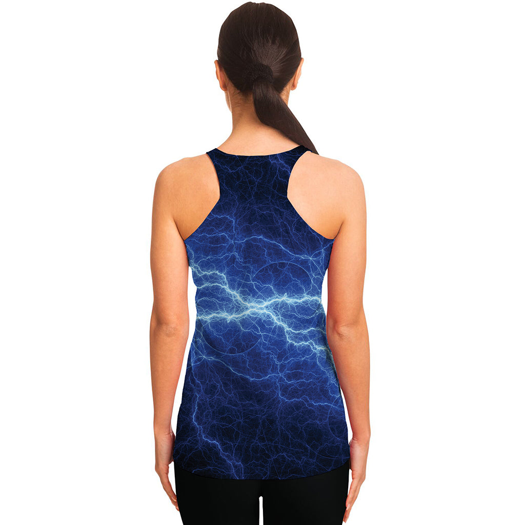 Lightning Plasma Print Women's Racerback Tank Top