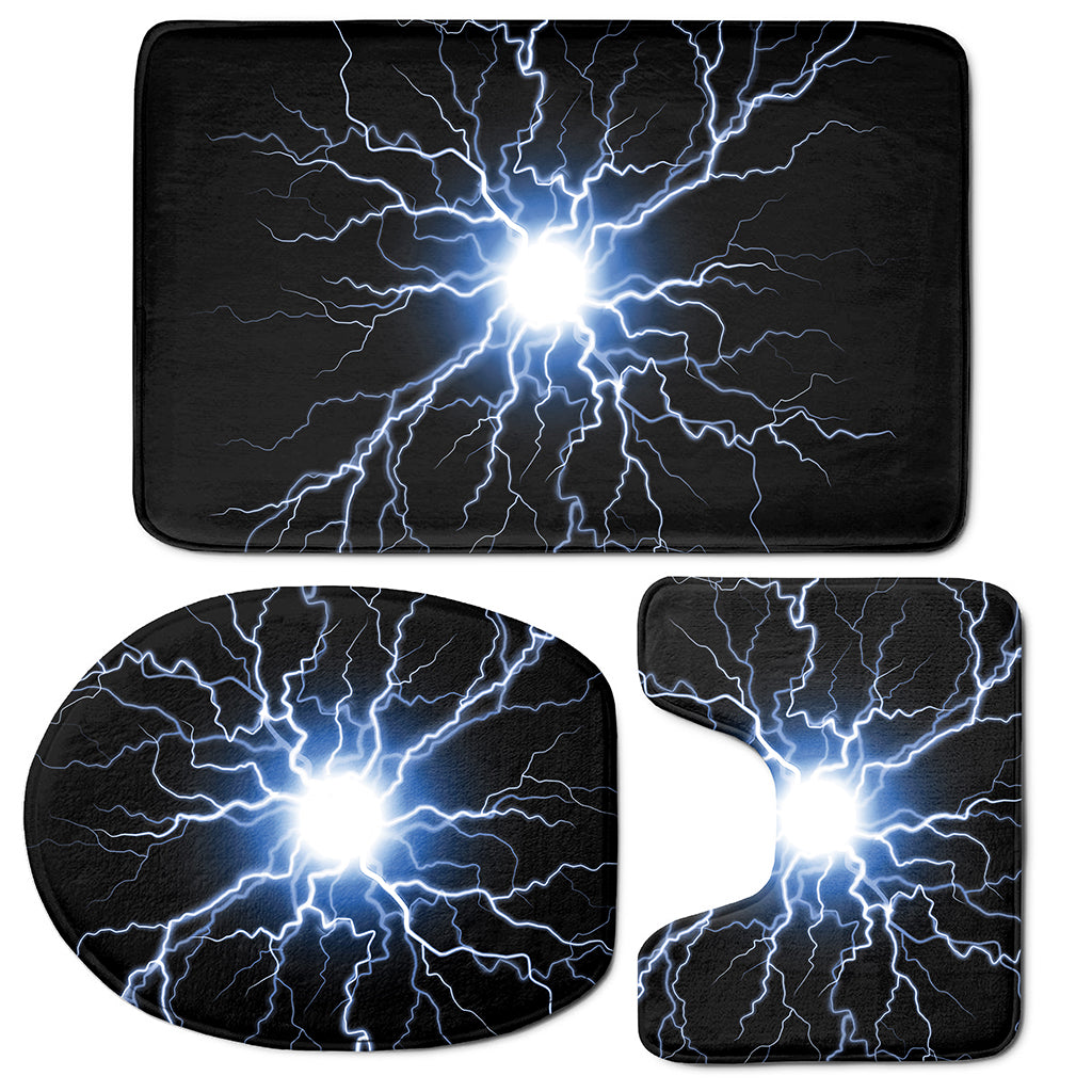 Lightning Spark Print 3 Piece Bath Mat Set