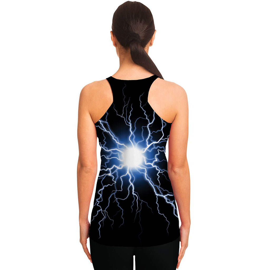 Lightning Spark Print Women's Racerback Tank Top