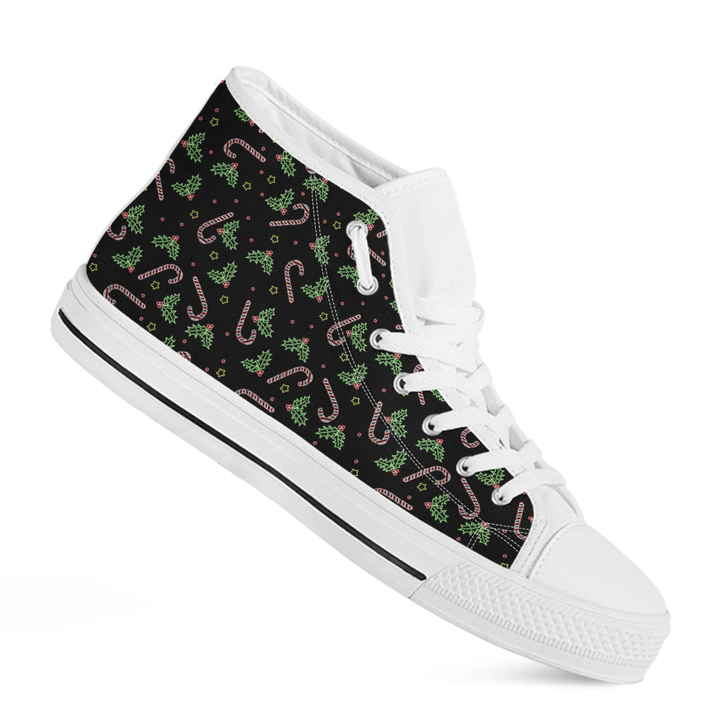 Lights Christmas Pattern Print White High Top Shoes