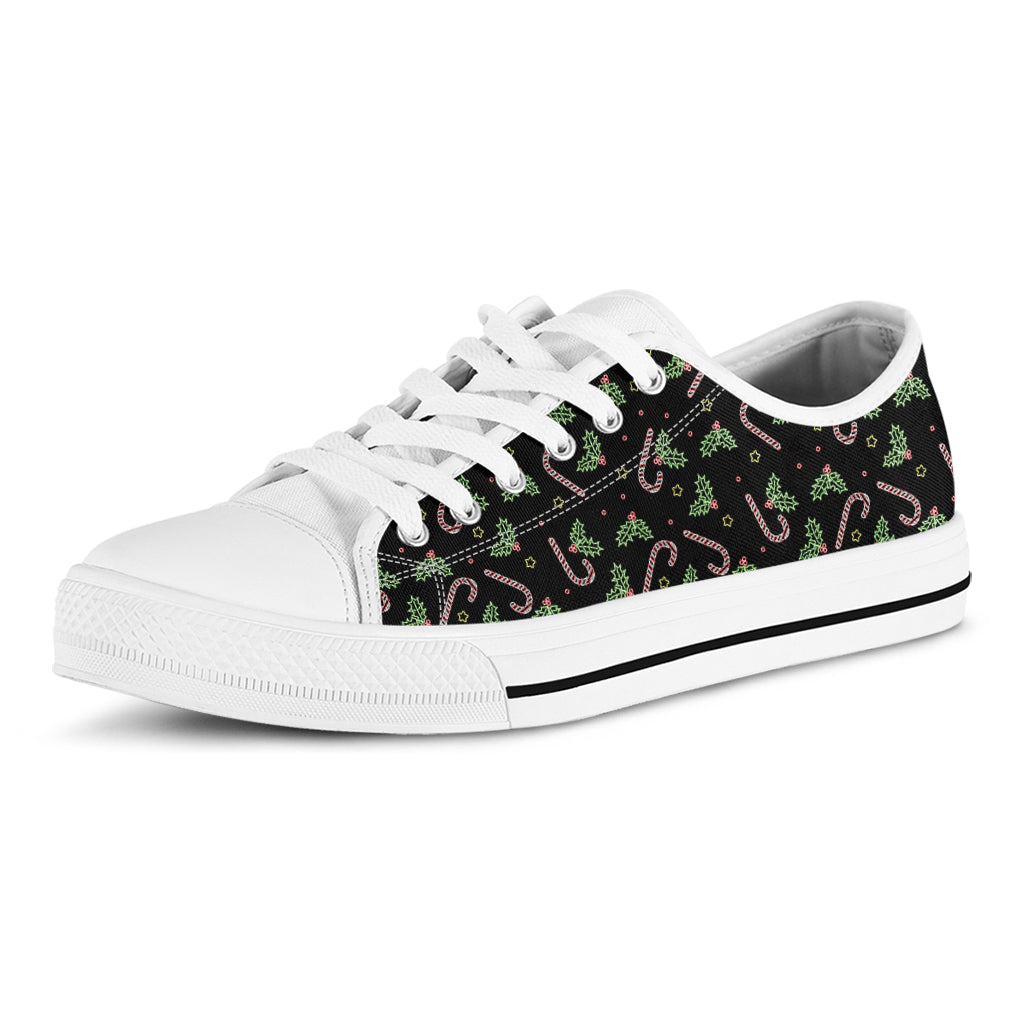 Lights Christmas Pattern Print White Low Top Shoes